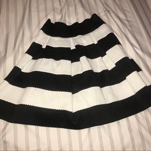 Black and white stripe skirt